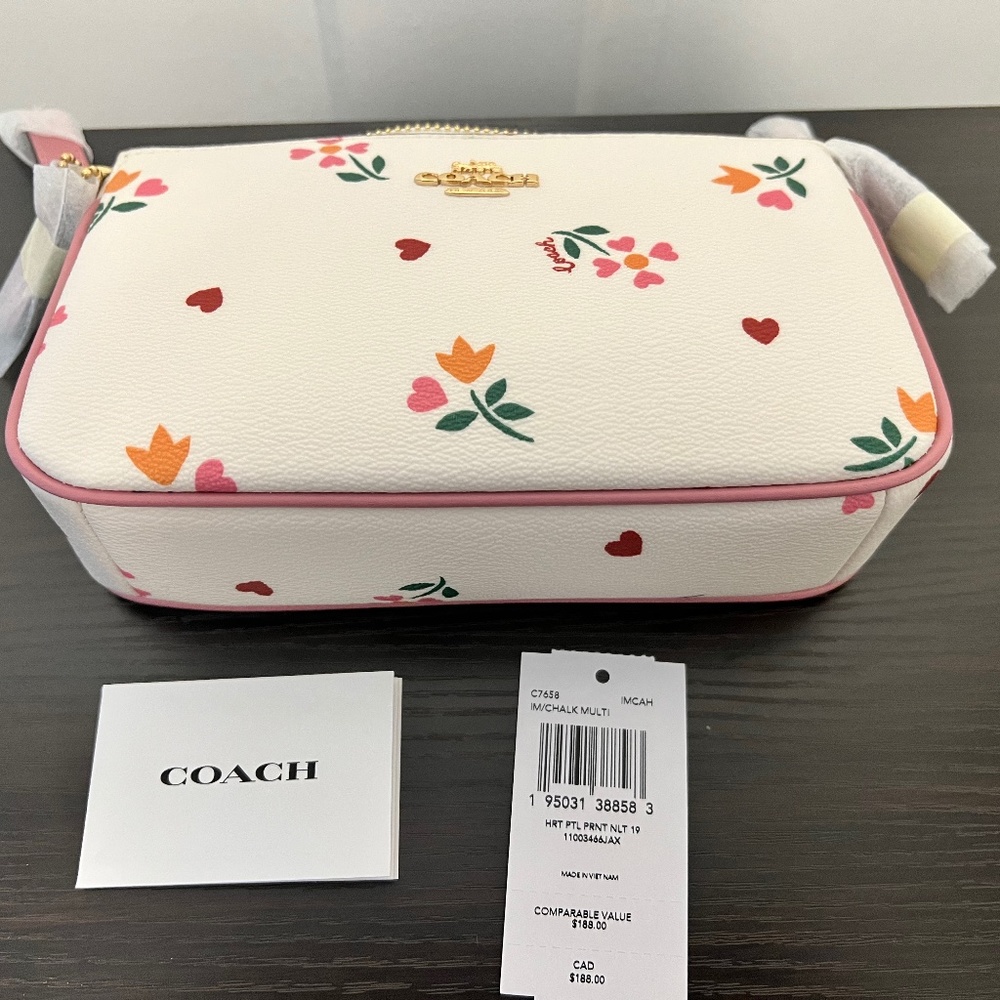 Brand New Coach Nolita 19 signature Canvas with Heart Petals